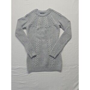 Patty Boutik Women M Cable Knit Sweater Gray Long Sleeve Cuff rib